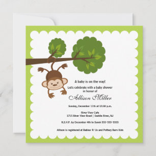 Invitation Baby shower de petit singe