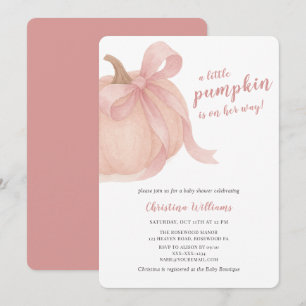 Invitation Baby shower de petite Citrouille automnale fille
