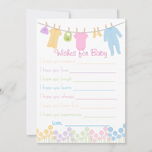 Invitation Baby shower De Petits Vêtements Pour Jeu De Bébé (Devant)
