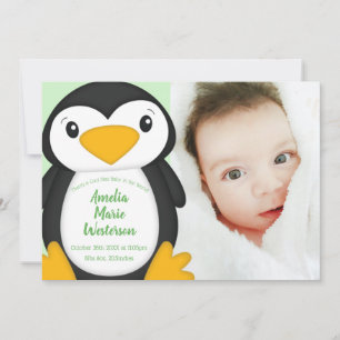 Invitation Baby shower de pingouin