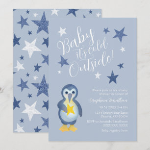 Invitation Baby shower de pingouin d'hiver de l'Arctique