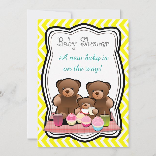 Invitation Baby shower de pique-nique Teddy Bear (Devant)