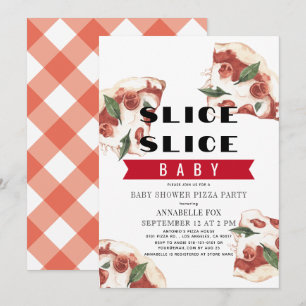 Invitation Baby shower de pizza pour bébés Slice Slice