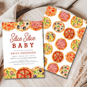 Invitation Baby shower de pizza pour bébés Slice Slice