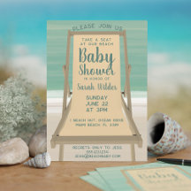 Baby shower de plage de l'océan Turquoise neutre e