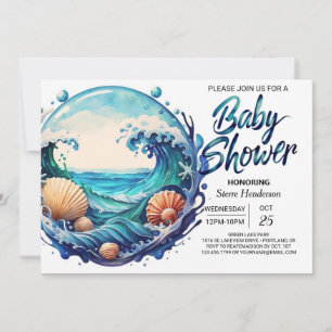 Invitation Baby shower de plage de marée