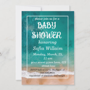 Invitation baby shower de plage d'été