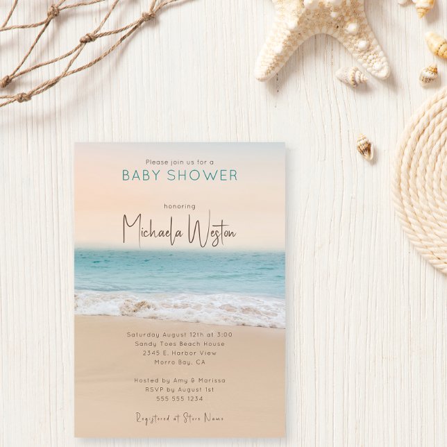 Invitation Baby shower de plage neutre pour les hommes (Créateur téléchargé)
