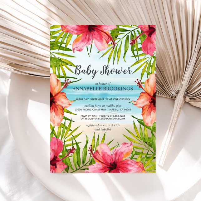 Invitation Baby shower de plage tropical Island Paradise (Créateur téléchargé)