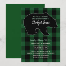 Baby shower de plaid de bûcheron d'ours de forêt