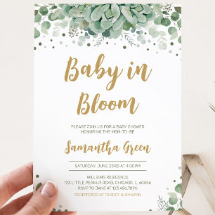 Invitation Baby Shower de Plantes Grasses