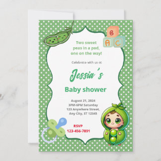 Invitation Baby shower de pois