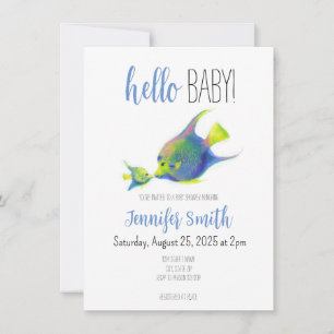 Invitation Baby shower de poisson ange