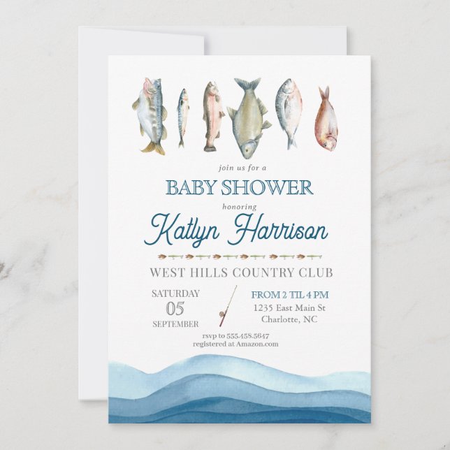 Invitation Baby shower de poisson Invitation, baby shower de  (Devant)