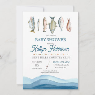 Invitation Baby shower de poisson Invitation, baby shower de 