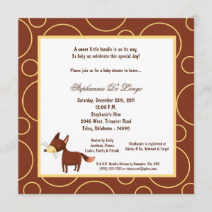 Invitation baby shower de Pok-un-Point de Fox 5x7