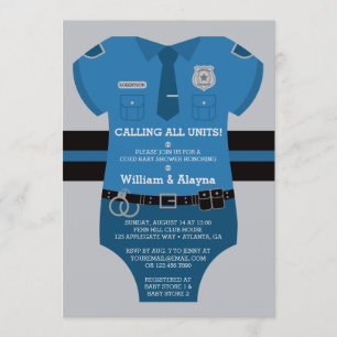 Invitation Baby shower de police