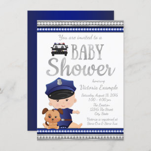 Invitation Baby shower de police mignonne