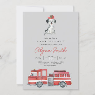 Invitation Baby shower de pompier garçon