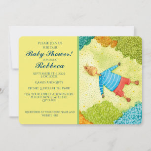 Invitation Baby shower de poney boisé mignon