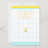Baby shower de poussins bleu et jaune Bingo