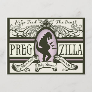 Invitation Baby shower de Pregzilla