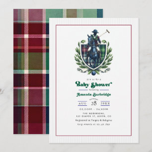 Invitation Baby shower de Preppy Polo Crest équestre de Tarta