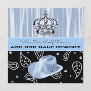 Invitation Baby shower de prince et de cowboy