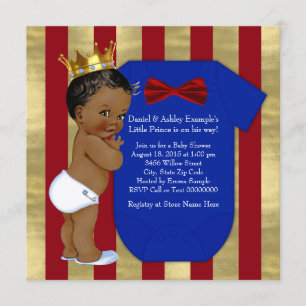 Invitation Baby shower de Prince Ethnic Red Blue Gold