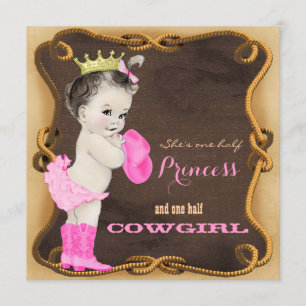 Invitation Baby shower de princesse rustique Cowgirl