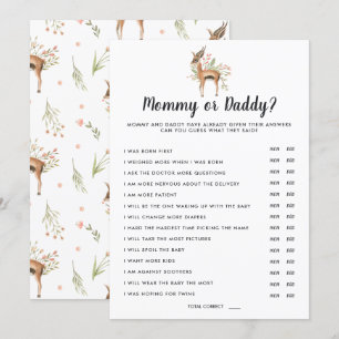 Invitation Baby shower de printemps Jeu maman ou papa