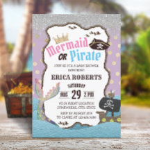 Baby shower de puces de sirène ou de pirate pourpr