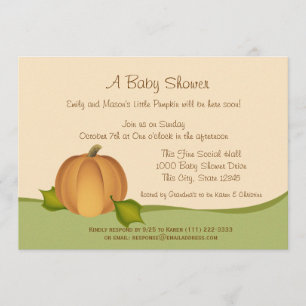 Invitation Baby shower de récolte citrouille
