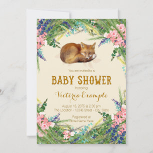Invitation Baby shower de renard doux