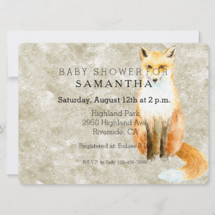 Invitation Baby shower de renard doux