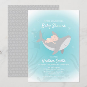 Invitation Baby shower de requin doux