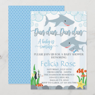Invitation Baby shower de requin Invitation garçon