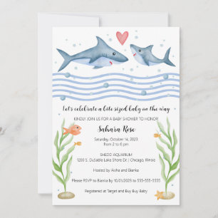 Invitation Baby shower de requins sous l'Invitatio