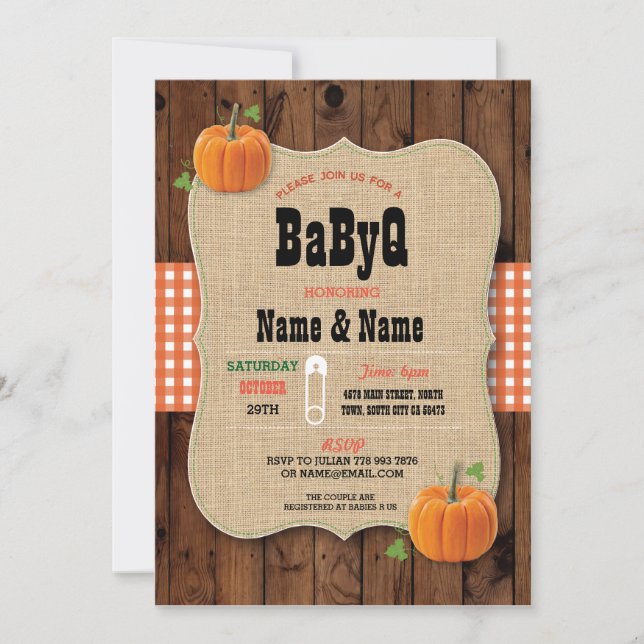 Invitation Baby shower de révélation de genre BaByQ Invitatio (Devant)