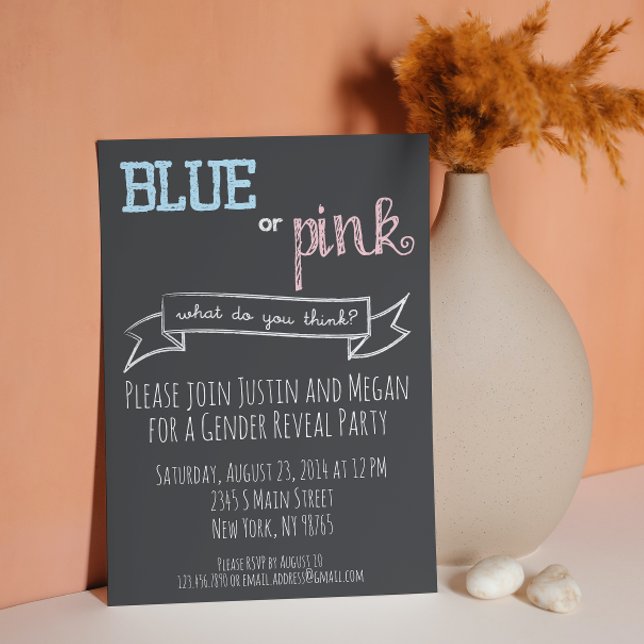 Invitation Baby shower de révélation de genre bleu ou rose In (Créateur téléchargé)