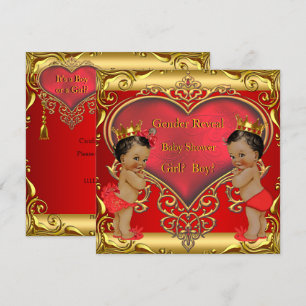 Invitation Baby shower de révélation de genre Garçon fille ro