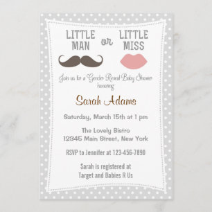 Invitation Baby shower de révélations de genre Les