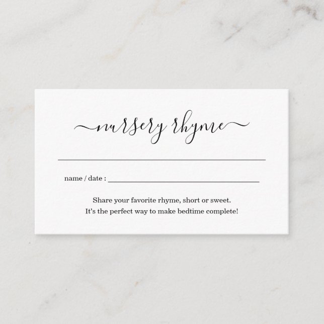 Invitation Baby shower de rime de pépinière simple (Devant)