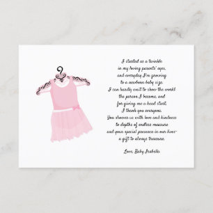 Invitation Baby shower de robe de ballet merci note