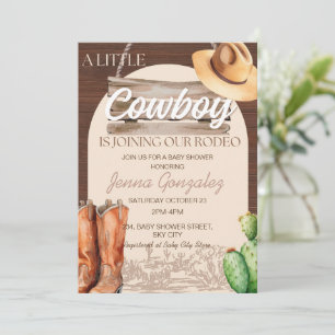 Invitation Baby shower de rodéo Little Cowboy Western Wild We
