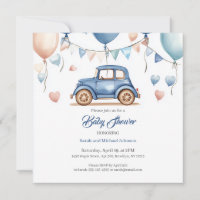 Invitation Baby shower de roues Vintages personnal