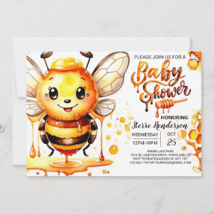 Invitation Baby shower de ruche aquarelle