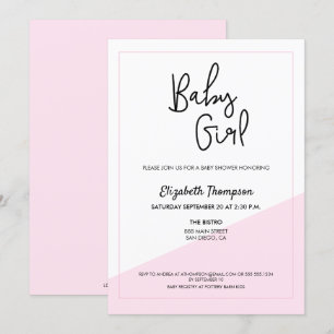 Invitation Baby shower de script de bébé bleu simple et moder