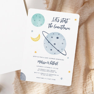 Invitation Baby shower de script de l'espace externe moderne