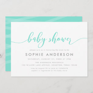 Invitation Baby shower de script de relaxation de la menthe